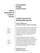 Herbert Edelsbrunner talk announcement